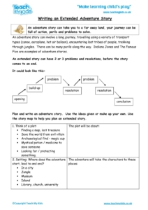 Worksheets for kids - writing-an-extended-adventure-story